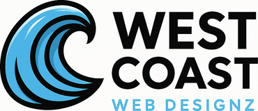 West Coast Web Designz logo — blue wave mark